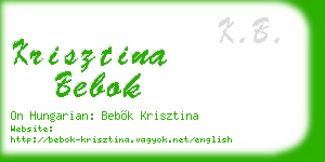 krisztina bebok business card