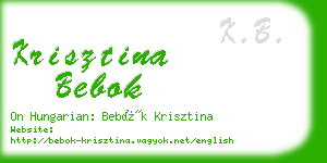 krisztina bebok business card